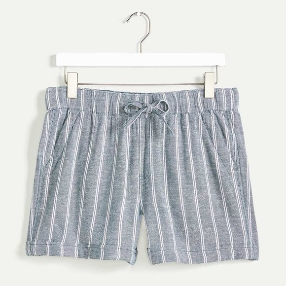 Reitmans - Blue & White Stripe Linen-blend Summer Shorts - Picture 2 of 6